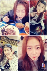 김새론, '먹는 모습도 깜찍' 촬영중 먹방 삼매경