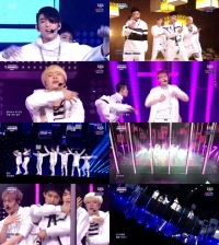 '인기가요' 갓세븐, 웅장한 무대세트와 남다른 그루브 '하지하지마'
