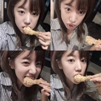 에이핑크 남주, '러브' 컴백 기념 치킨 먹방 공개..걸그룹 맞아?