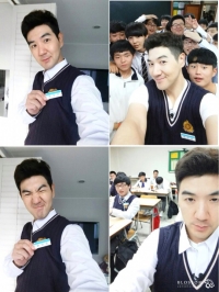 한상진, '학교' 출연 인증샷, 자랑스러운 교복 위 명찰
