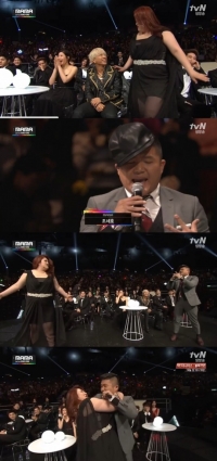 2014 MAMA 이국주X조세호, 특별무대에 출연진 폭소...태양은 '당황'