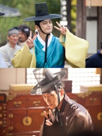 '왕의 얼굴' 서인국 신성록, 드라마 밖 V 포즈 대결