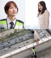 '힐러' 박민영, '아찔한' 옥상신 비하인드 컷 공개