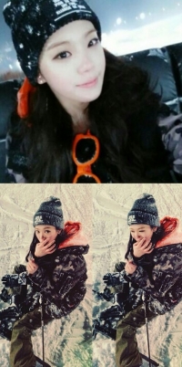리지, 스키장 깜찍 인증샷 공개 "연습해야지"