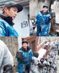 이준기, 팬들과 함께 한 연탄 봉사...눈바람 속에서도 '따뜻한 마음'