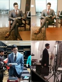 '미스터 백' 정석원, 대본 공부하는 모습 포착 '남다른 기럭지'