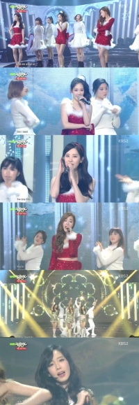 '뮤직뱅크' 태티서, '산타 걸'과 '금빛 여신' 됐다