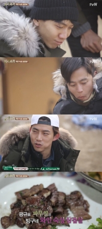 '삼시세끼' 이승기 옥택연, 와인숙성 삼겹살 만들었다 "희안한 맛"