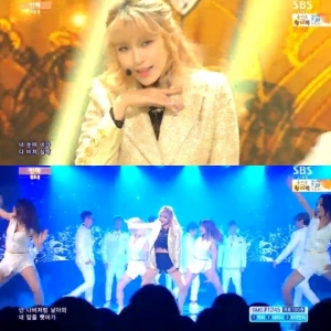 '인기가요' 전효성, 화려한 의상 돋보이는 '반해' 마지막 무대