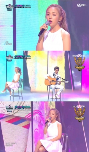 '엠카운트다운' 백아연, 귀를 사로잡는 청아한 목소리 '이럴거면 그러지말지'