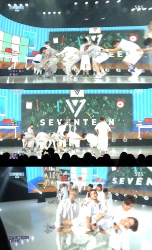 '인기가요' 세븐틴, '아낀다'로 빈틈 없는 퍼포먼스