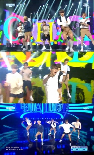 '인기가요' 헤일로, 무대를 즐기는 남친돌 '니가 잠든 사이에'