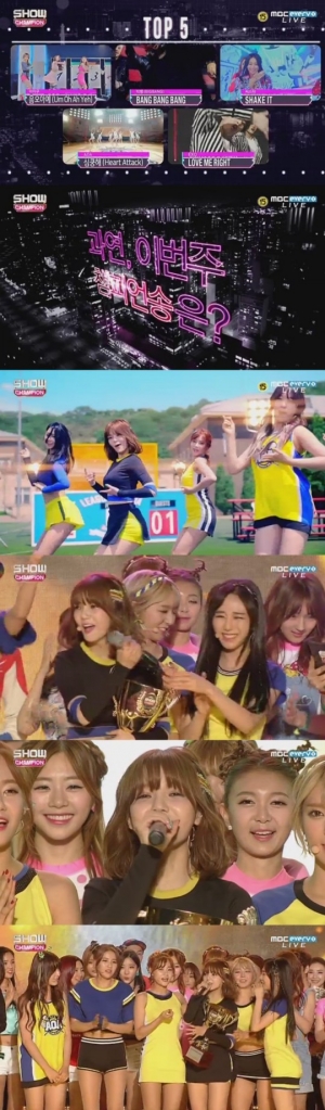 '쇼챔피언' AOA, 7월 첫 째주 챔피언송 수상..대세들의 '심쿵해'