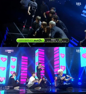 '인기가요' 세븐틴, 소년들의 끼 넘치는 무대 '아낀다'