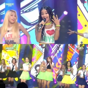 '인기가요' 씨스타, 여름과 어울리는 시원한 무대 '쉐이크 잇'