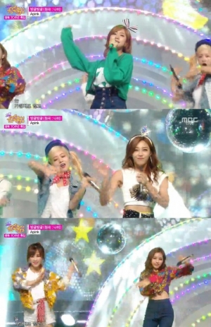 '음악중심' 에이핑크, 노는 언니들로 변신 '빙글빙글'