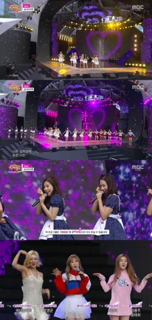 '음악중심' 소녀시대, 레드벨벳·소나무·에이프릴과 함께한 엔딩무대 '지'
