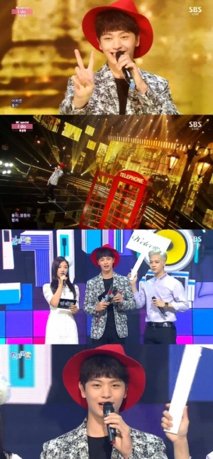 '인기가요' 육성재, '아이두' 열창과 댄디한 매력 뽐내며 'MC 신고식' 완료