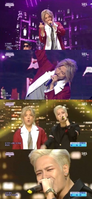 '인기가요' 강남, 갓세븐 잭슨과 '초콜릿'처럼 달콤한 무대