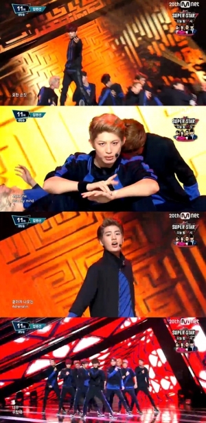 '엠카운트다운' 업텐션, 패기넘치는 신인돌의 무대 '위험해'