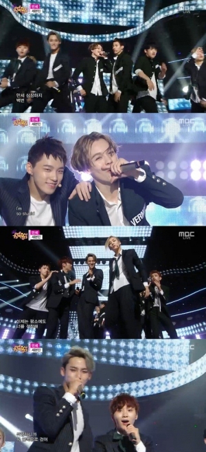 '음악중심' 세븐틴, '만세' 부르는 열세 소년들의 흥겨운 무대