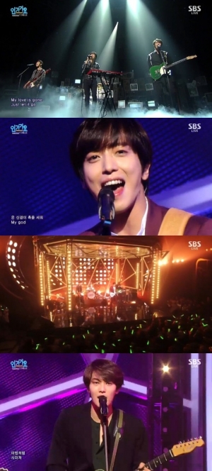 '인기가요' 씨엔블루, 콘서트 방불케 하는 컴백무대 '도미노+신데렐라'