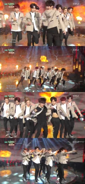 '뮤직뱅크' 업텐션, 시선 사로잡는 완벽 칼군무 '위험해'