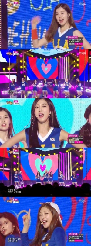 '음악중심' 다이아, 반짝반짝 일곱 소녀의 스포티한 무대 '왠지'