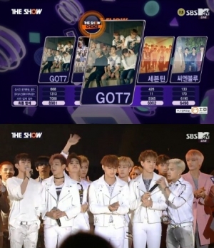 갓세븐, '더쇼' 1위..데뷔 후 첫 음악방송 정상 '상승세 입증'