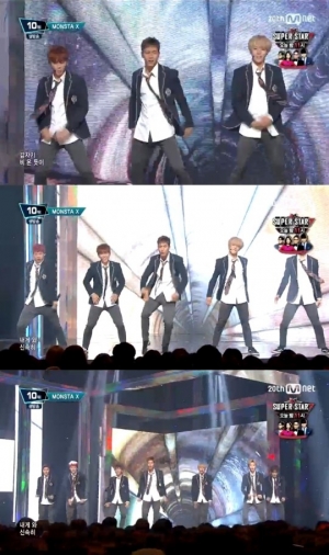 '엠카운트다운' 몬스타엑스, 소녀들 '신속히' 무대앞으로 집합!