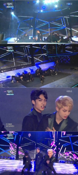 '뮤직뱅크' 업텐션, 무대 장악한 10인 10색 매력 '위험해'
