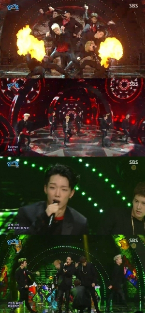 '인기가요' 아이콘, 신인답지 않은 파워풀 무대매너 '리듬 타'