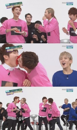 '주간아이돌' 세븐틴 도겸, 승관 향해 입술 돌진 "거친 매력" 폭소