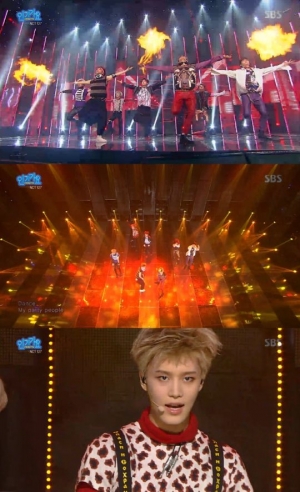 &#39;인기가요&#39; NCT127, 무더위 날린 화끈한 &#39;소방차&#39; 무대