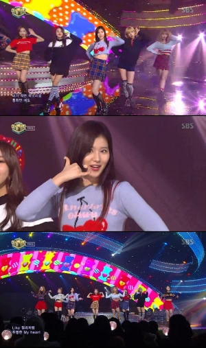 &#39;인기가요&#39; 트와이스, 젤리빈처럼 톡톡 튀는 매력