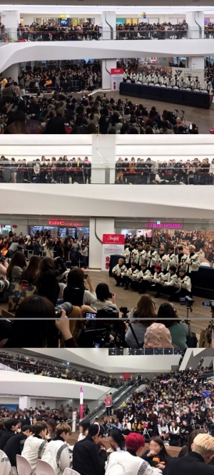 세븐틴, 공개 팬사인회.. 3,000여 명 인산인해 '성료'