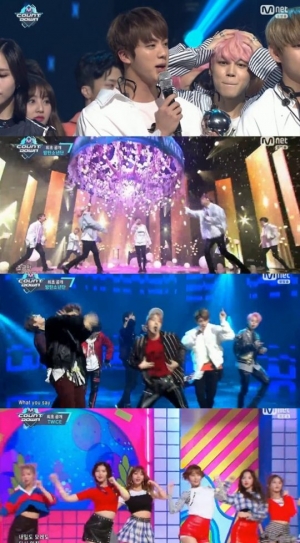 &#39;엠카운트다운&#39; 방탄소년단, 컴백 동시에 1위...트와이스 컴백