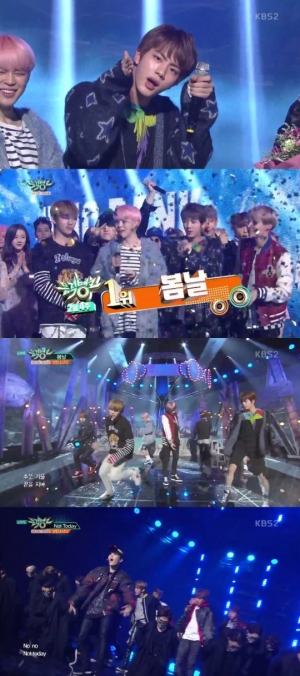 &#39;뮤직뱅크&#39; 방탄소년단, 컴백 동시에 1위...벌써 3관왕