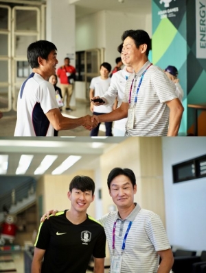 최용수, 日 모리야스 감독 만나 전력 탐색...손흥민 격려