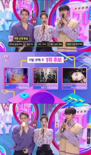 &#39;인기가요&#39; 선미 vs 소녀시대-Oh!GG vs 숀, 1위 경쟁