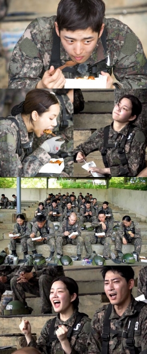 '진짜사나이300' 이유비X홍석X리사, &#39;꿀맛&#39; 전투식량에 눈 번쩍