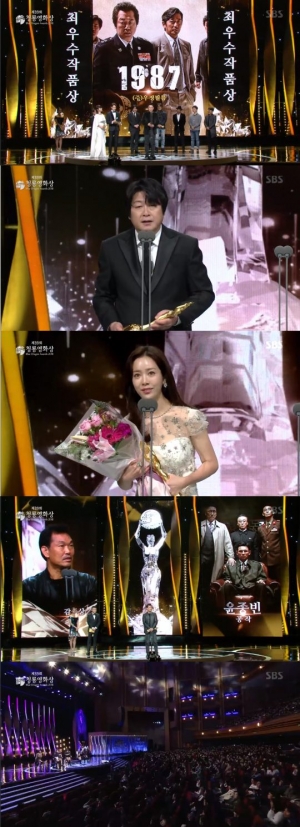[제39회 청룡영화상] 작품상 '1987' 3관왕...남녀주연상 김윤석·한지민, 수상보다 빛난 소감 (종합)
