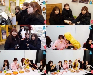 아이즈원, 팬심 녹인 오물오물 겨울간식 먹방...1000만 하트 달성