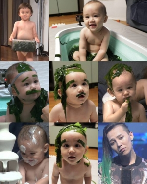 '슈돌' 벤틀리, 촉감놀이에 '흥 폭발'...미역으로 지드래곤 따라잡기