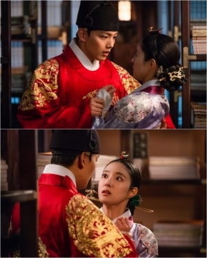 '왕이 된 남자' 여진구X이세영, 서고 안 '심쿵' 포옹...한 발짝 더 가까이