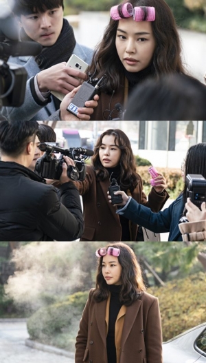 '열혈사제' 이하늬, 법원 출근길 포착...핑크 헤어롤 '시선 강탈'