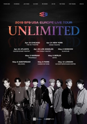 SF9 미주·유럽 투어 'UNLIMITED' 개최...10개 도시 공연