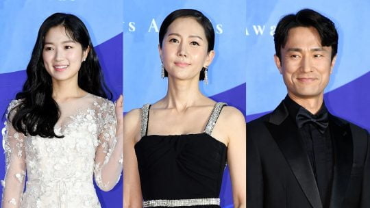 2019 백상예술대상’에서 신인상, 최우수연기상, 조연상을 수상한 배우 김혜윤(왼쪽), 염정아, 김병철 / 조준원 기자 wizard333@