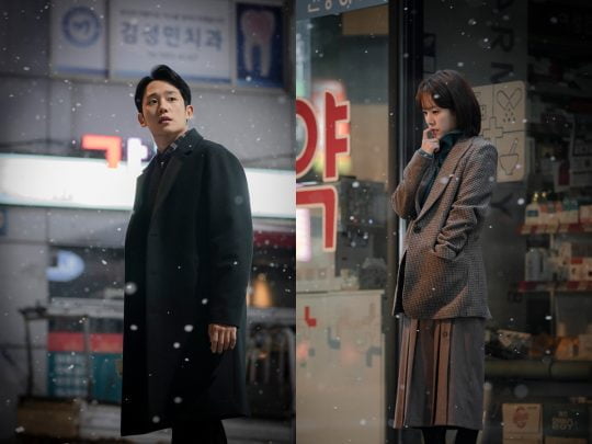 ‘봄밤’ 정해인(왼쪽부터), 한지민/사진제공=제이에스픽쳐스