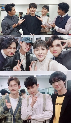 엑소 첸·슈퍼주니어 규현·예성·은혁, 뮤지컬 '광염소나타' 관람 인증샷 공개